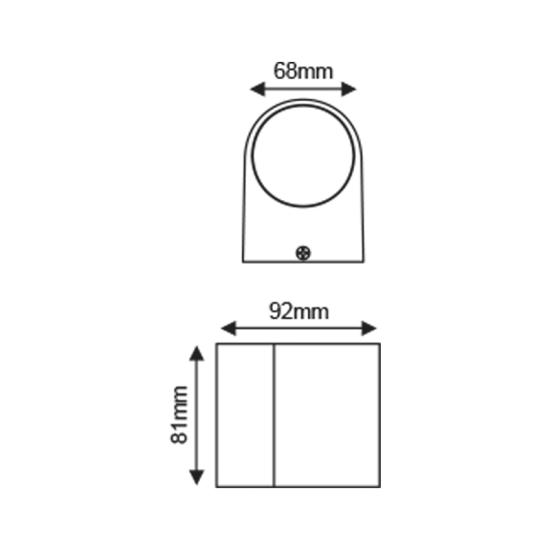 DOWN GU10 WALL LUMINAIRE 230V AC DARK GREY IP54 MAX.35W