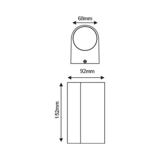 UPDOWN GU10 WALL LUMINAIRE 230V AC DARK GREY IP54 MAX.2X35W