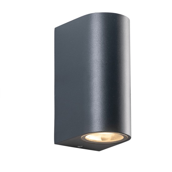 UPDOWN GU10 WALL LUMINAIRE 230V AC DARK GREY IP54 MAX.2X35W
