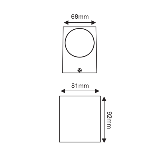 ^LED HP WALL LUMINAIRE 4W 230LM 40° 230V AC 3.000K DARK GREY CRI80 IP54 30.000HRS