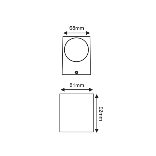 DOWN ΤΕΤΡΑΓΩΝΟ GU10 WALL LUMINAIRE 230V AC DARK GREY IP54 MAX.35W