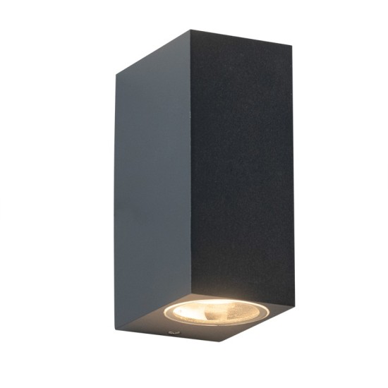 ΤΕΤΡΑΓΩΝΟ UP DOWN  WALL LUMINAIRE 230V AC DARK GREY IP54 MAX.2X35W