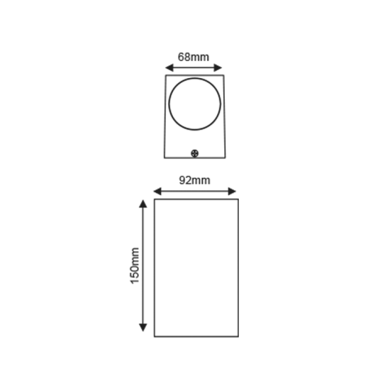 ^GU10 WALL LUMINAIRE 230V AC GOLDEN BLACK IP54 MAX.2X35W