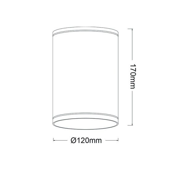 DOWNLIGHT E27 PAR30  ROUND CEILING LUMINAIRE 230V AC MATT WHITE IP65 MAX.35W