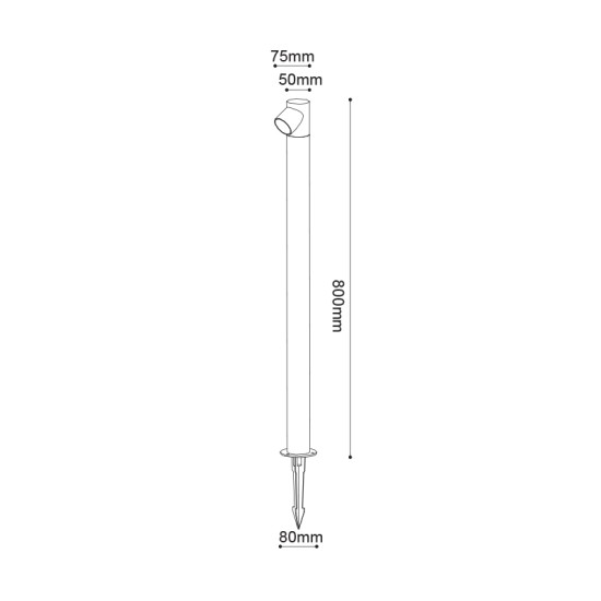 LED COB POST LUMINAIRE & SPIKE 5W 240LM 50° 230V AC 3.000K DARK GREY CRI80 IP65 30.000HRS