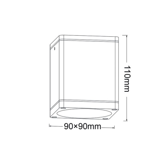 DOWNLIGHT GU10  SQUARE CEILING LUMINAIRE 230V AC GOLDEN BLACK IP65 GU10 MAX.35W