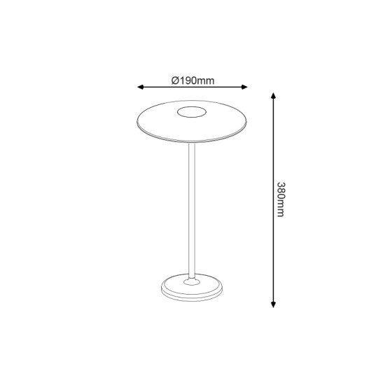 LED SMD TABLE BATTERY LUMINAIRE 2W 260LM 83° 3.000K DARK GREY CRI80 IP54 