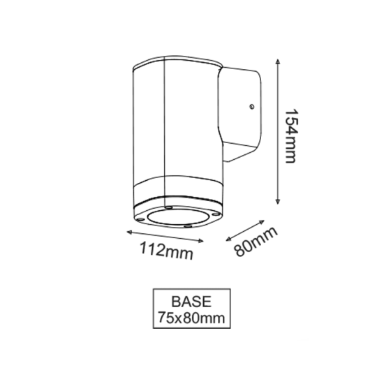 ^GU10 WALL LUMINAIRE 230V AC DARK GREY IP54 MAX.35W