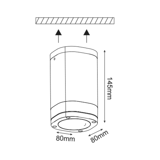 ^GU10 CEILING LUMINAIRE 230V AC DARK GREY IP54 MAX.35W