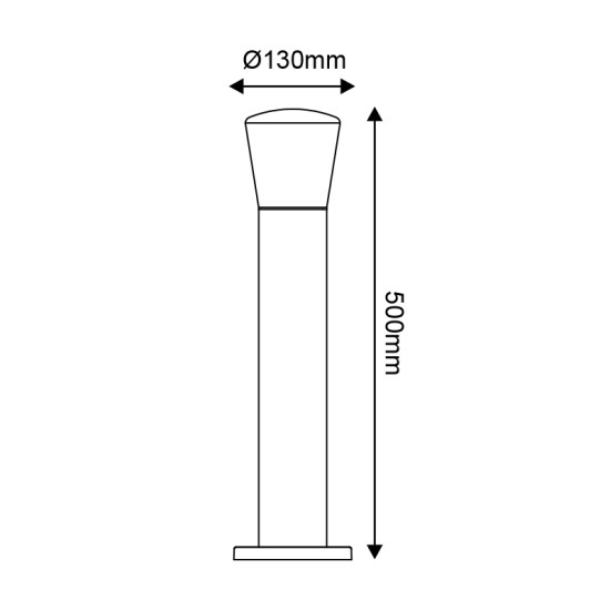 ^E27 POST LUMINAIRE 230V AC DARK GREY IP54 MAX.40W 50mm