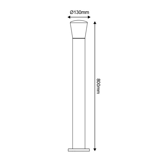 ^E27 POST LUMINAIRE 230V AC DARK GREY IP54 MAX.40W