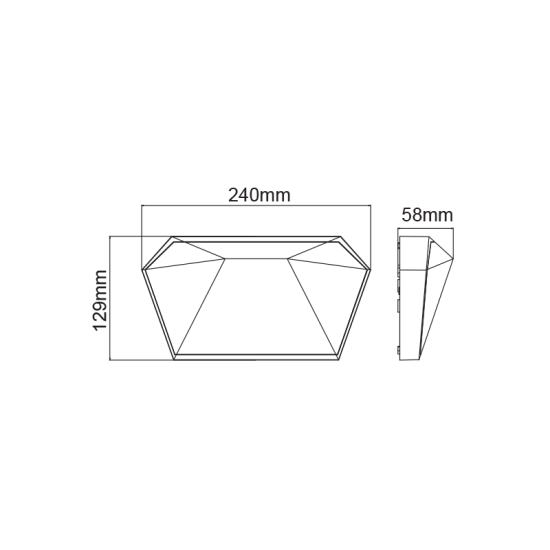 ^LED SMD WALL LUMINAIRE 10W 400LM 120° 230V AC 3.000K DARK GREY CRI80 IP65 30.000HRS