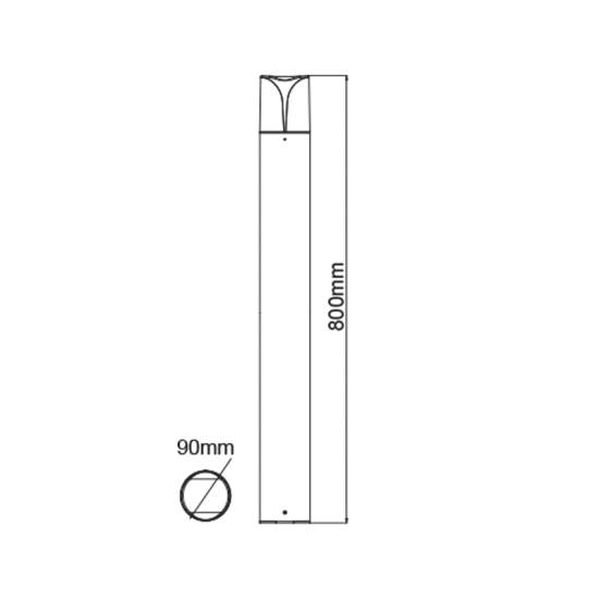 ^E27 POST LUMINAIRE 230V AC DARK GREY IP54 MAX.23W