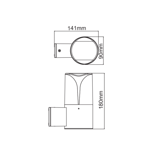 ^E27 WALL LUMINAIRE 230V AC DARK GREY IP54 MAX.23W