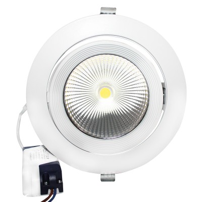 WHITE LED RECESSED MOVABLE LUMINAIRE 30W 4000K 60° 3600LM 230VAC Ra80 5YRS