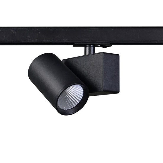 SAND BLACK LED TRACK LUMINAIRE 20W 4000K 1-PHASE 38° 2400LM 230V AC Ra80 5YRS