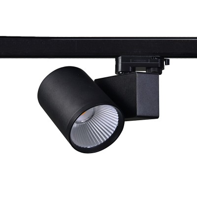 SAND BLACK LED TRACK LUMINAIRE 40W 3000K 3-PHASE 38° 4200LM 230V AC Ra80 5YRS