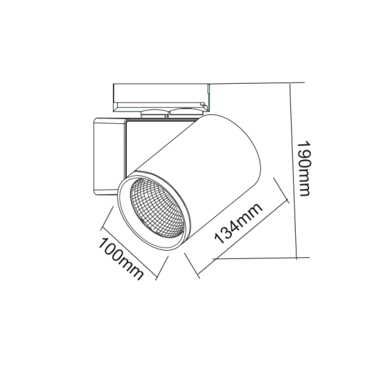 SAND WHITE LED TRACK LUMINAIRE 40W 3000K 1-PHASE 38° 4200LM 230V AC Ra80 5YRS