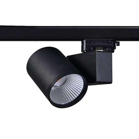SAND BLACK LED TRACK LUMINAIRE 40W 4000K 3-PHASE 38° 4600LM 230V AC Ra80 5YRS