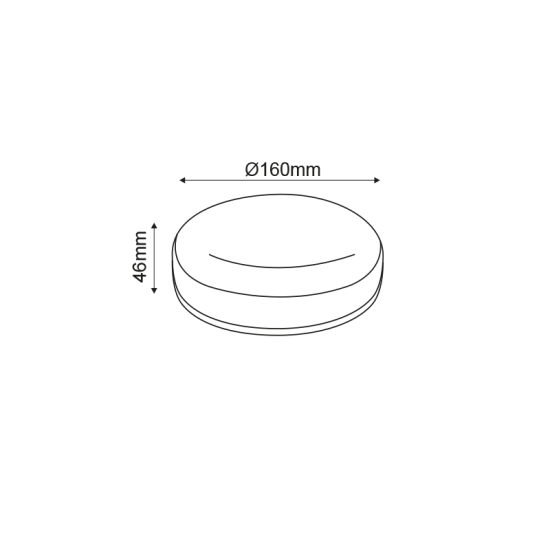 LED PC WHITE CEILING LUMINAIRE 230V AC IP66 12W 1070lm 4000K 120° Ra80