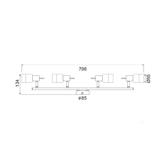 ΣΠΟΤ ΙΙΙΙ ΝΙΚΕΛ ΜΕ ΔΙΑΦΑΝΟ ΓΥΑΛΙ 4 Χ GU10 PLATINUM