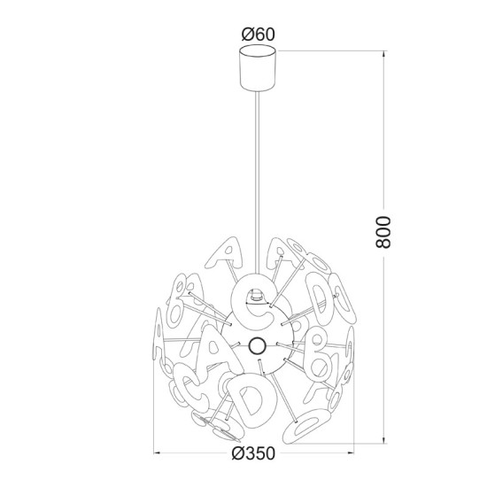 ΚΡΕΜΑΣΤΟ ΠΑΙΔΙΚΟ ΓΡΑΜΜΑΤΑ 3X40W E14 Φ35 SCHOOL