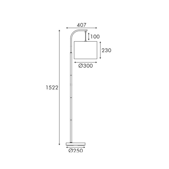 ΔΑΠΕΔΟΥ ΜΑΥΡΟ ΜΕΤΑΛΛΟ ΜΑΥΡΟ ΥΦΑΣΜΑΤΙΝΟ ΚΑΠΕΛΟ L40.7*W30*H152cm 1ΧΕ27 MAX 60W JOAN