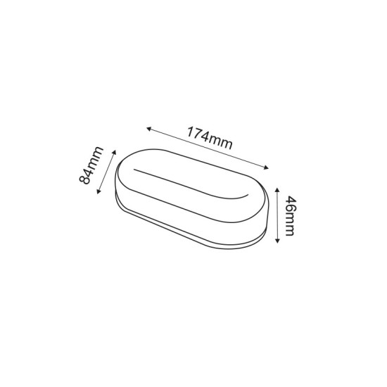 LED PC WHITE WALL LUMINAIRE 230V AC IP66 12W 1110lm 6000K 120° Ra80