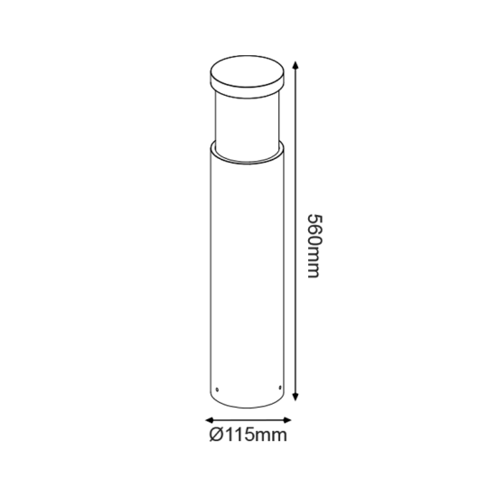 ^ΦΩΤΙΣΤΙΚΟ ΚΗΠΟΥ 560MM IP65 Ε27 Max.7W ΜΑΥΡΟ ΤΣΙΜΕΝΤΟ & PC ΚΑΛΥΜΜΑ