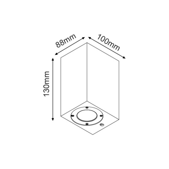 ^ΤΕΤΡΑΓΩΝΟ ΕΠΙΤΟΙΧΟ ΦΩΤΙΣΤΙΚΟ IP65 GU10 ΛΕΥΚΟ ΤΣΙΜΕΝΤΟ