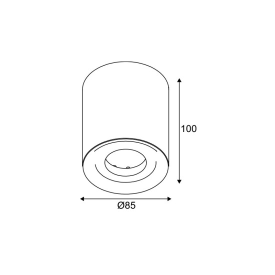 ^ΕΠΙΤΟΙΧΟ Φ/Σ 1ΧGU10 ΜΑΥΡΟ ΤΣΙΜΕΝΤΟ D8,5XH10CM MONTE