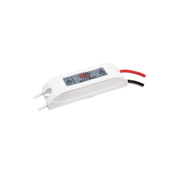 ^MINI PLASTIC CV LED DRIVER 12W 230V AC-24V DC 0.5A IP20 WITH CABLES