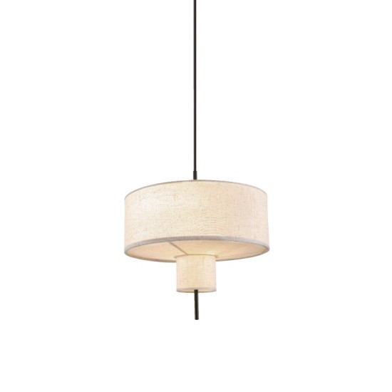 ΚΡΕΜΑΣΤΟ ΦΩΤΙΣΤΙΚΟ ΜΑΥΡΟ ΜΕΤΑΛΛΟ ΔΥΟ ΕΠΙΠΕΔΩΝ ΜΠΕΖ ΥΦΑΣΜΑΤΙΝΟ ΚΑΠΕΛΟ D40*H120cm 1*E27,Max 60W ANAFI