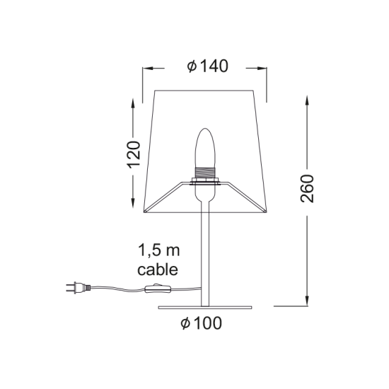 ΠΟΡΤΑΤΙΦ ΥΦΑΣΜΑ ΜΑΥΡΟ 1X40W E14 H28CM ARIOSO