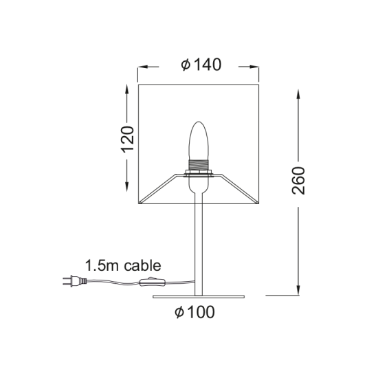 ΠΟΡΤΑΤΙΦ ΥΦΑΣΜΑ ΓΚΡΙ ΜΕ ΒΑΣΗ ΝΙΚΕΛ 1X40W E14 H28CM HARPY