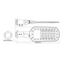 LED STREET LUMINAIRE 20W 2800LM 4000K 140x90˚ CLASS I 230V AC IP66