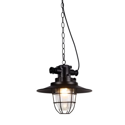 ΚΡΕΜΑΣΤΟ Φ/Σ 1ΧΕ27 ΜΕΤΑΛΛΙΚΟ ΜΑΥΡΟ+ΓΥΑΛΙ Φ30ΧΗ120CM DRILL