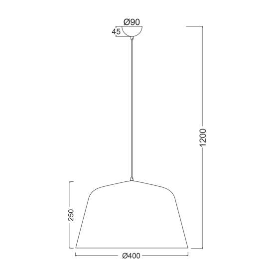 ΚΡΕΜΑΣΤΟ Φ/Σ 1ΧΕ27 ΜΕΤΑΛΛΙΚΟ ΜΑΥΡΟ Φ40ΧΗ120CM PALLADA