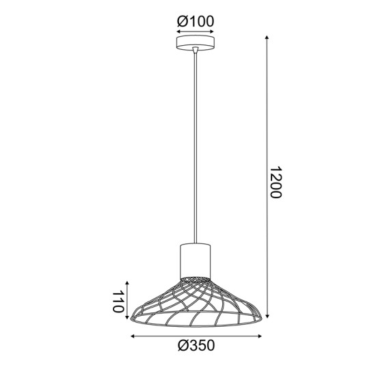 ^ΚΡΕΜΑΣΤΟ Φ/Σ 1xGU10  ΜΑΥΡΟ ΜΕΤ/ΚΟ +ΞΥΛΟ Φ35Χ120CM