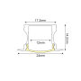 HAZEL ALUMINUM PROFILE P115U  WITH OPAL PC DIFFUSER 2m/pc