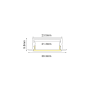 NORM ALUMINUM PROFILE WITH OPAL COVER 2m/pc