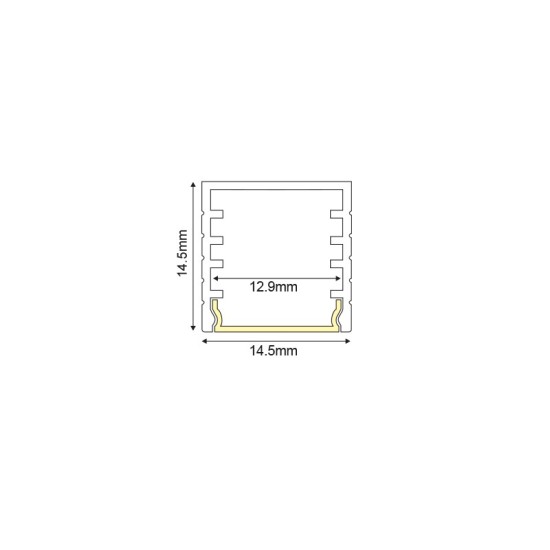 DEP ALUMINUM PROFILE WITH OPAL COVER 2m/pc