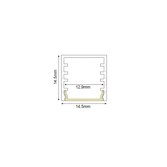 DEP ALUMINUM PROFILE WITH OPAL COVER 2m/pc
