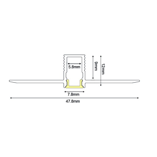 LATE ULTRA MINI TRIMLESS ALUMINUM PROFILE  WITH OPAL PC DIFFUSER 2m/pc