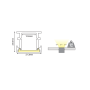 AVAH ALUMINUM PROFILE P132 WITH OPAL PC DIFFUSER 2m/pc