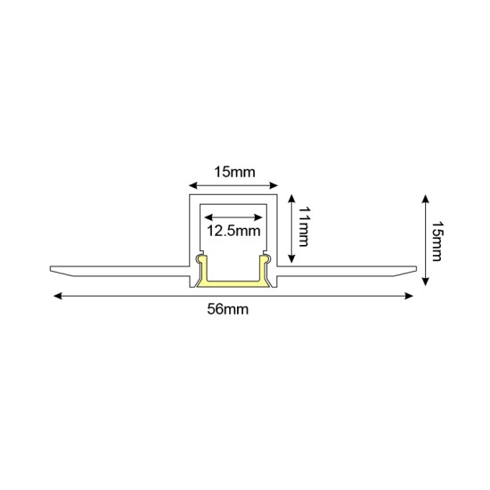 LING TRIMLESS ALUMINUM PROFILE WITH OPAL PC DIFFUSER 2m/pc