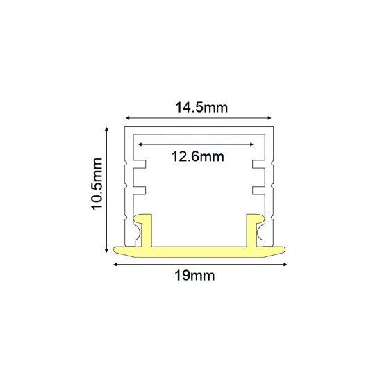 MINA SEMI TRIMLESS ALUMINUM PROFILE WITH OPAL PC DIFFUSER 2m/pc