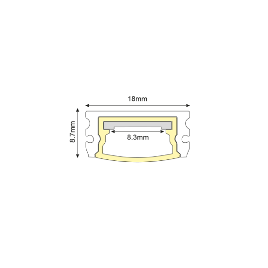 LOREL ALUMINUM WATERPROOF PROFILE P146 WITH OPAL PC DIFFUSER 2m/pc