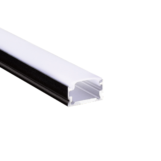 BLACK MICRO ALUMINUM PROFILE WITH OPAL PC DIFFUSER 2m/pc