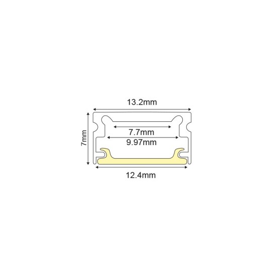 MICRO ALUMINUM PROFILE WITH OPAL COVER 2m/pc
